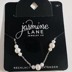 Jasmine Lane Silver Necklace with White Pearls 56